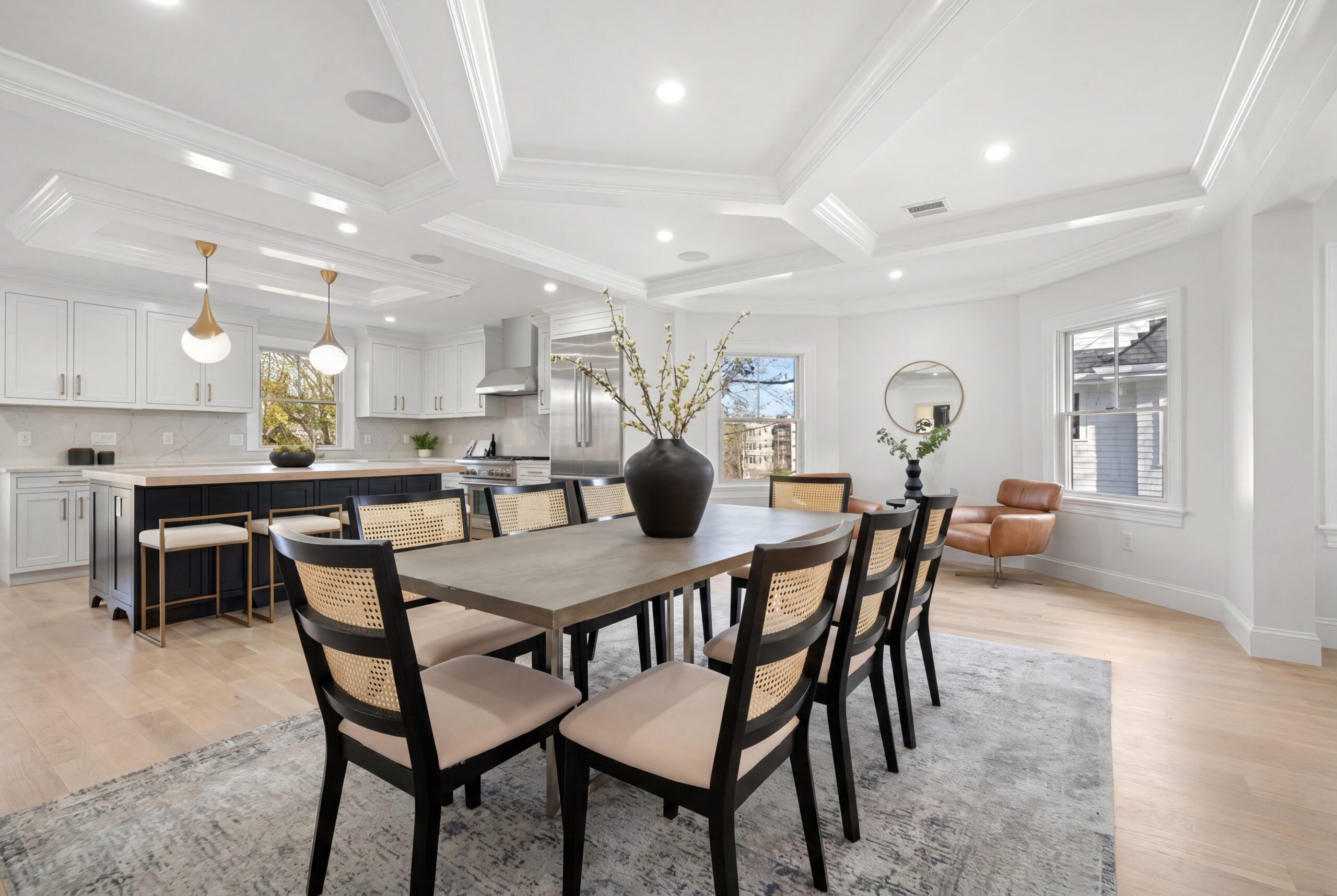 Bright living room open concept layout 4459 Washington Street Roslindale Massachusetts Design Resource Team